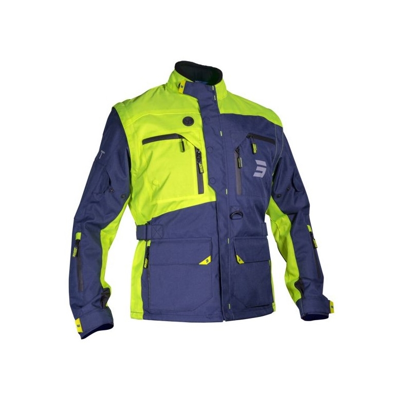 Bunda na motorku Shot Racetech modro-fluo žlutá