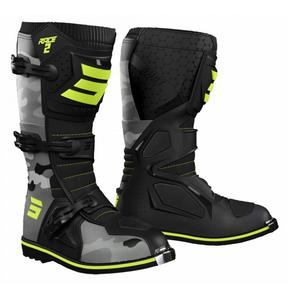Παιδικές μπότες μοτοσικλέτας Shot Race 2 camo-fluo κίτρινο
