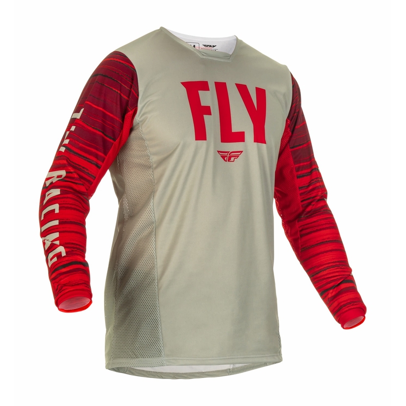 Motokrosový dres FLY Racing Kinetic Wawe 2022 šedo-červený