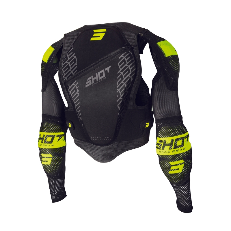 Shot Ultralight 2.0 μαύρο-φλούο κίτρινο παιδικό προστατευτικό σώματος
