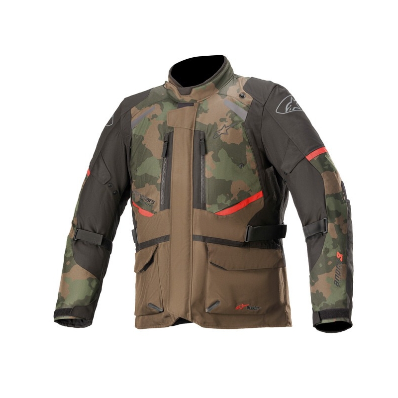Alpinestars Andes Drystar camo πράσινο-μαύρο-κόκκινο μπουφάν μοτοσικλέτας προσφορά