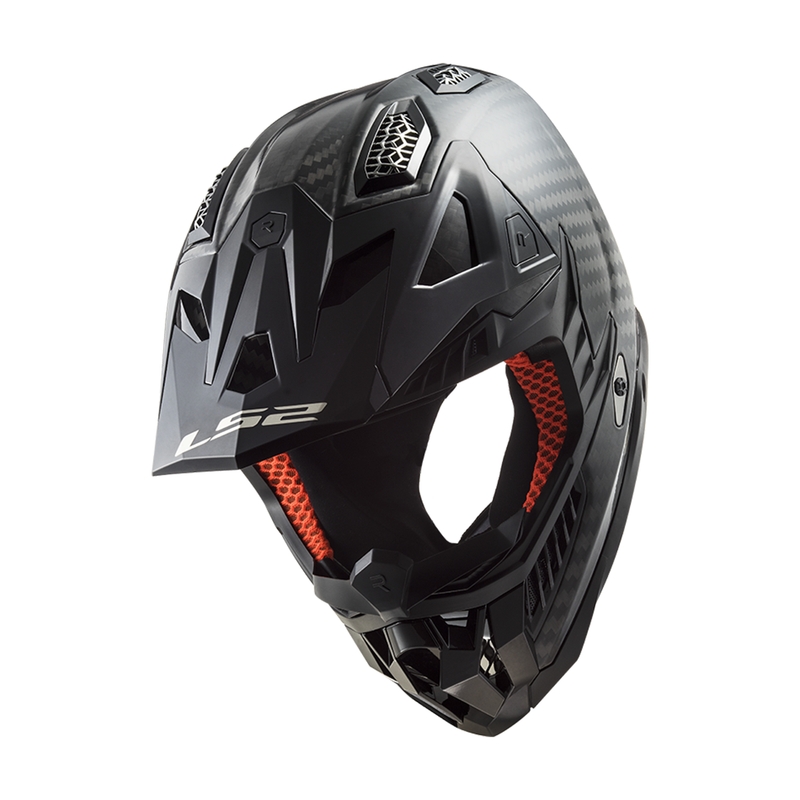 Κράνος Motocross LS2 MX703 X-Force Solid Carbon μαύρο