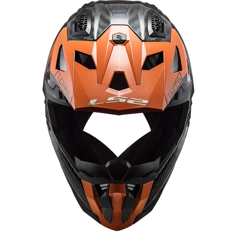 Κράνος Motocross LS2 MX703 X-Force Victory Titanium μαύρο-πορτοκαλί
