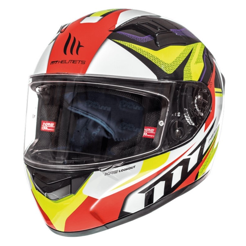 Integrální přilba na motorku MT Kre Lookout červeno-fluo žlutá