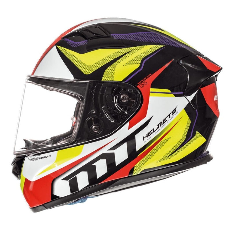 Integrální přilba na motorku MT Kre Lookout červeno-fluo žlutá