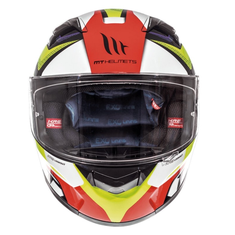 Integrální přilba na motorku MT Kre Lookout červeno-fluo žlutá