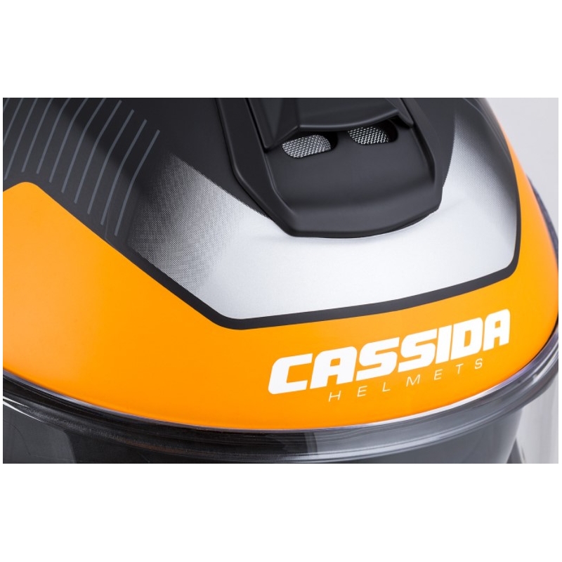 Vyklápěcí přilba na motorku Cassida Modulo 2.0 Profile černo-šedo-oranžová výprodej