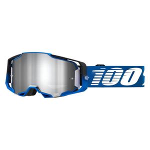 Γυαλιά Motocross 100% ARMEGA Rockchuck μαύρο-λευκό-μπλε (ασημί plexi)