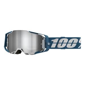 Γυαλιά Motocross 100% ARMEGA Albar γκρι-μπλε (ασημί plexi)