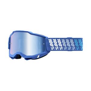 Γυαλιά Motocross 100% ACCURI 2 Yarger λευκό και μπλε (μπλε plexi)