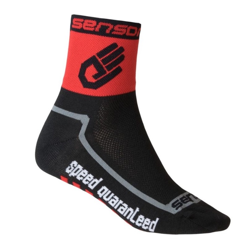 Ponožky Sensor Race Lite Hand černo-červené výprodej