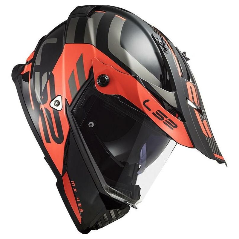 Κράνος Enduro LS2 MX436 Pioneer Evo Adventurer μαύρο-πορτοκαλί ματ