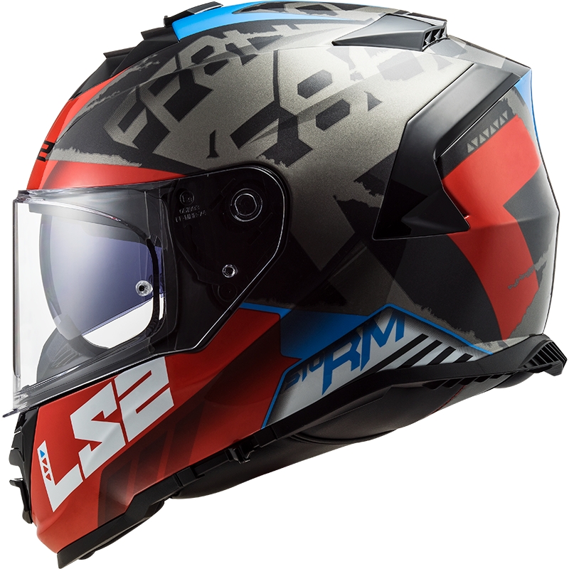 LS2 FF800 Storm Sprinter μαύρο-κόκκινο-τιτάνιο ενσωματωμένο κράνος μοτοσικλέτας