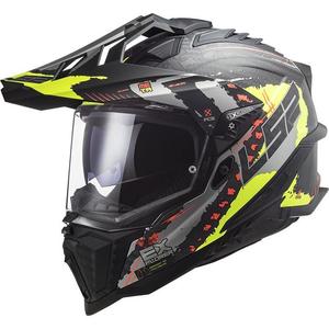 Κράνος Enduro LS2 MX701 Explorer C Extend μαύρο-γκρι-φλούο κίτρινο
