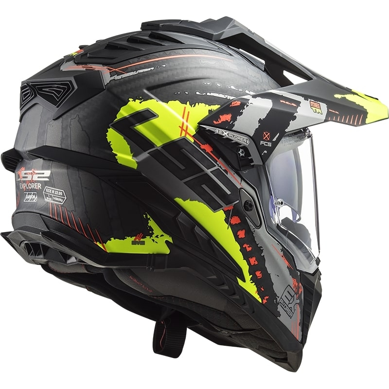 Κράνος Enduro LS2 MX701 Explorer C Extend μαύρο-γκρι-φλούο κίτρινο