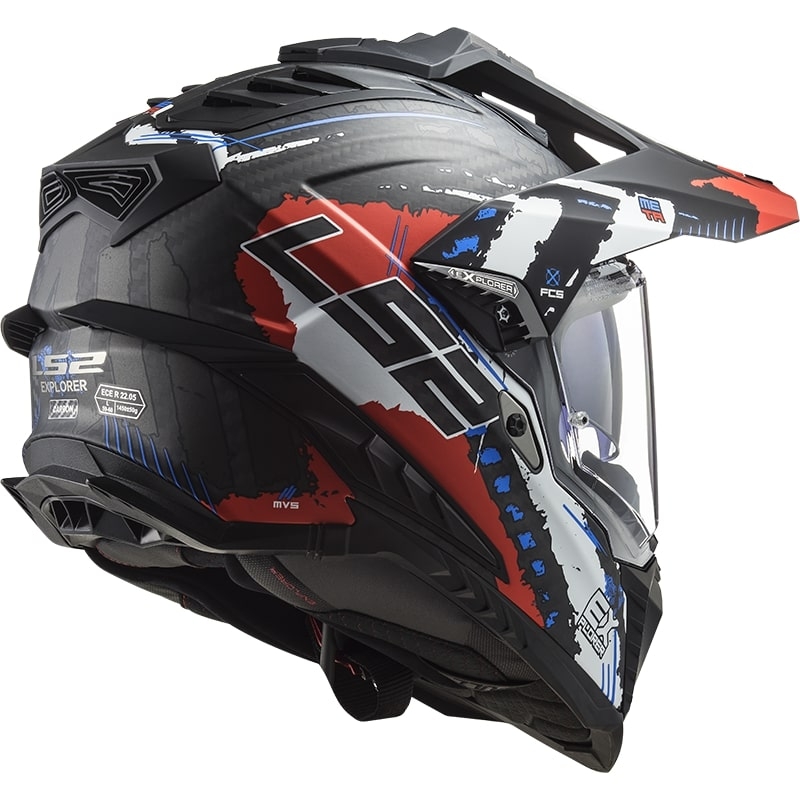 Κράνος Enduro LS2 MX701 Explorer C Extend μαύρο-μπλε-κόκκινο