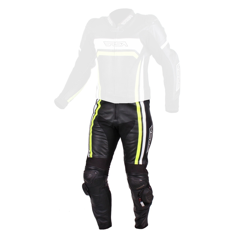 Pánské kalhoty na motorku RSA Virus černo-bílo-fluo žluté výprodej