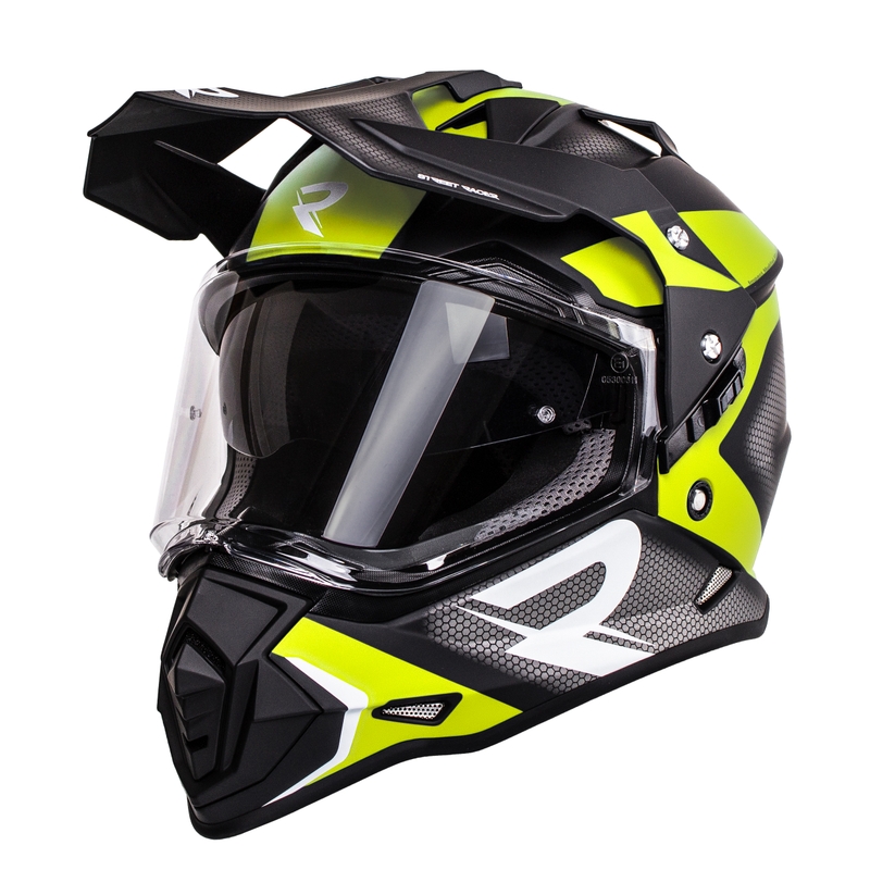 Enduro κράνος Street Racer Tracker μαύρο-fluo κίτρινο