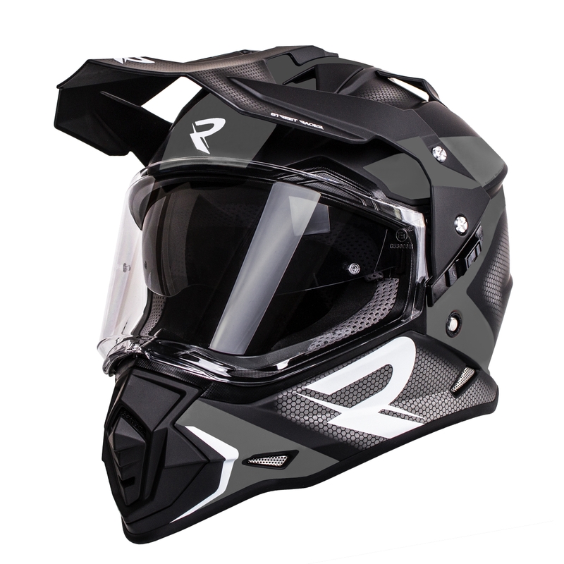 Enduro κράνος Street Racer Tracker μαύρο-γκρι