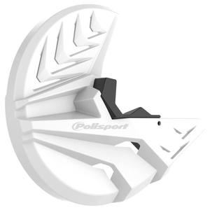 Kryt předního brzdového kotouče se spodním krytem vidlice POLISPORT PERFORMANCE bílá/černá