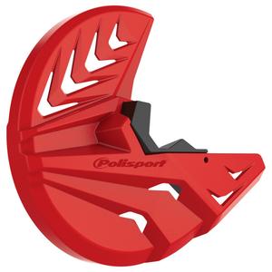 Kryt předního brzdového kotouče se spodním krytem vidlice POLISPORT PERFORMANCE červená/černá