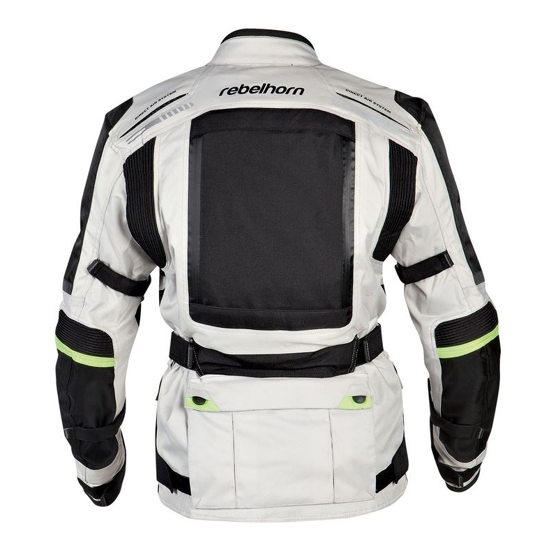 Dámská moto bunda Rebelhorn Hiker šedo-černo-fluo žlutá