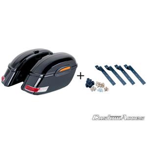 Boční kufry CUSTOMACCES TOURING černý pair, with KF universal support