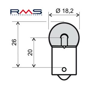 Žárovka RMS 12V 5W, R5W BA15S bílá