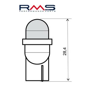 Žárovka RMS Led 12V, T10 W2.1X9.5D modrá (2ks)