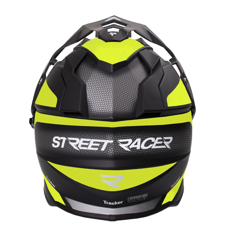 Enduro κράνος Street Racer Tracker μαύρο-fluo κίτρινο