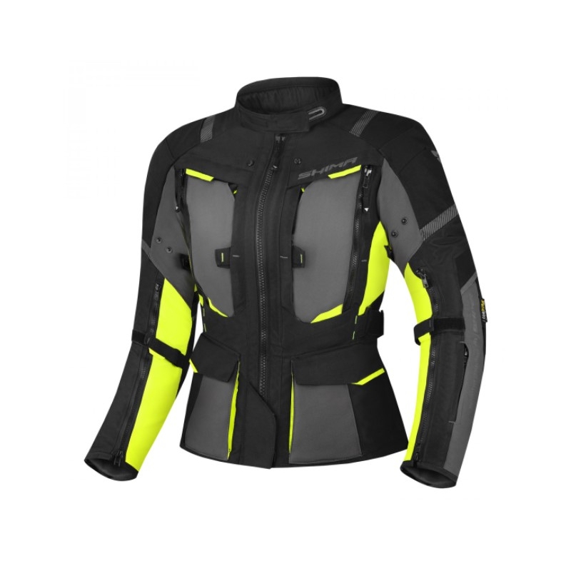 Γυναικείο μπουφάν μοτοσικλέτας Shima Hero 2.0 Black-Gray-Fluo Yellow