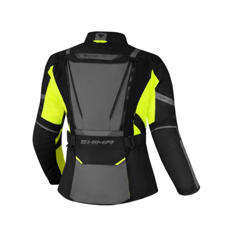 Γυναικείο μπουφάν μοτοσικλέτας Shima Hero 2.0 Black-Gray-Fluo Yellow
