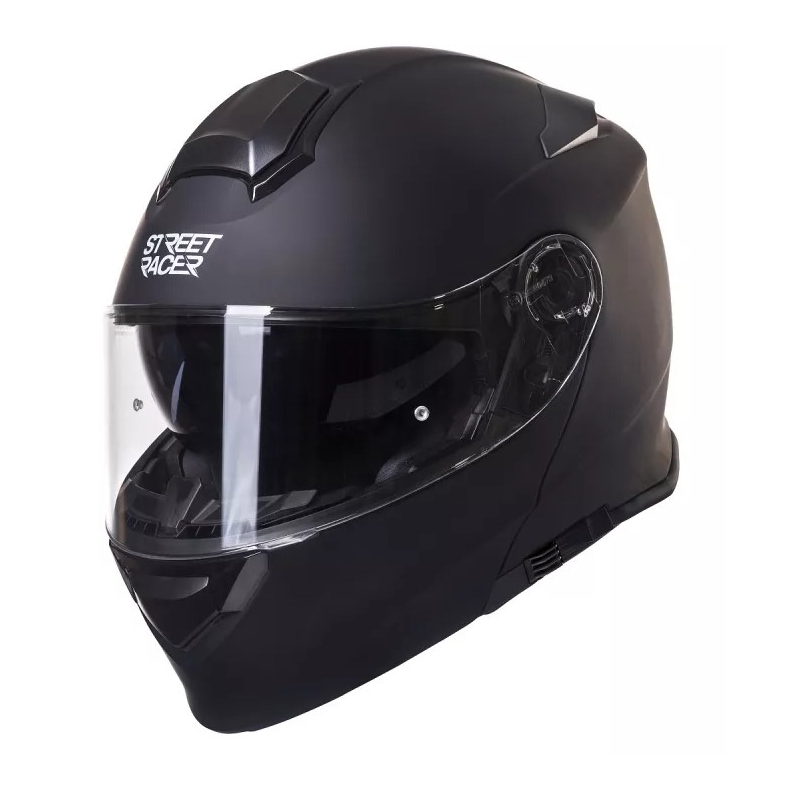 Street Racer SR V1 μαύρο ματ αναδιπλούμενο κράνος μοτοσικλέτας