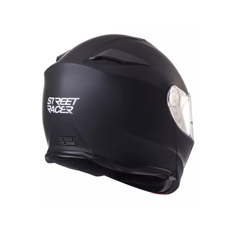 Street Racer SR V1 μαύρο ματ αναδιπλούμενο κράνος μοτοσικλέτας