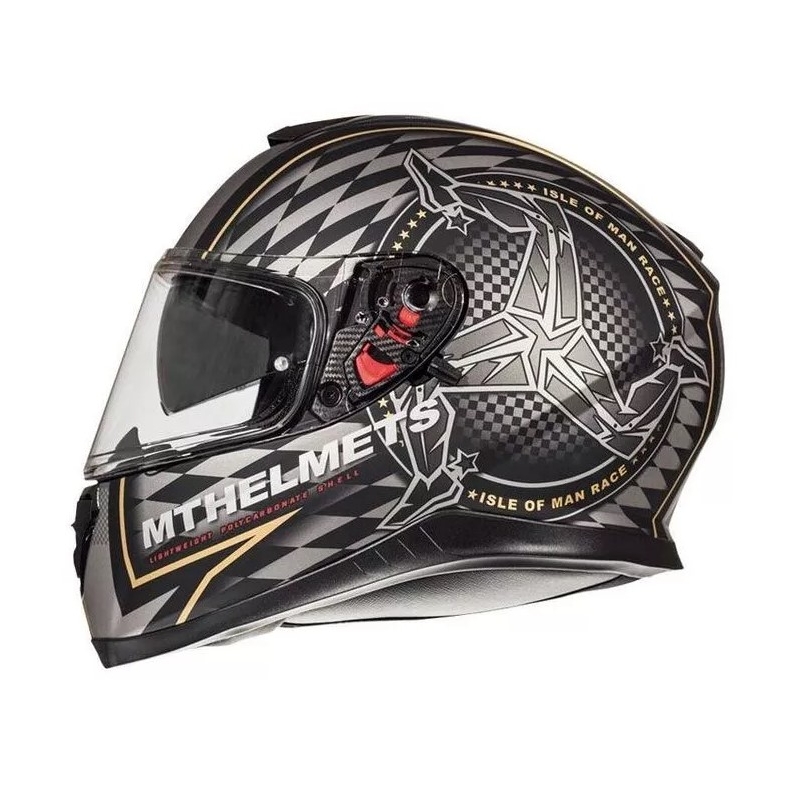 MT Thunder 3 SV isle of man μαύρο και ασημί κράνος μοτοσικλέτας προσφορά