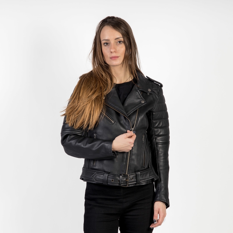 Γυναικείο Ozone Ramones Modern Black Motorcycle Jacket προσφορά