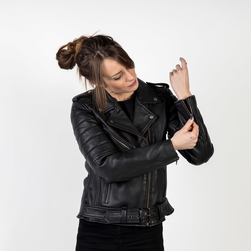 Γυναικείο Ozone Ramones Modern Black Motorcycle Jacket προσφορά