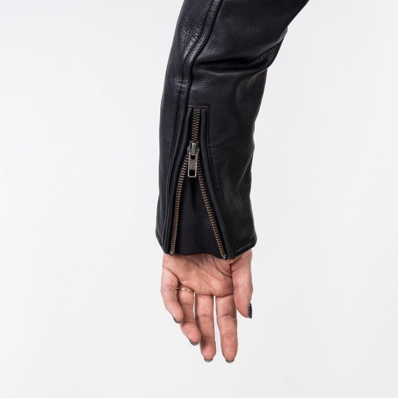 Γυναικείο Ozone Ramones Modern Black Motorcycle Jacket προσφορά