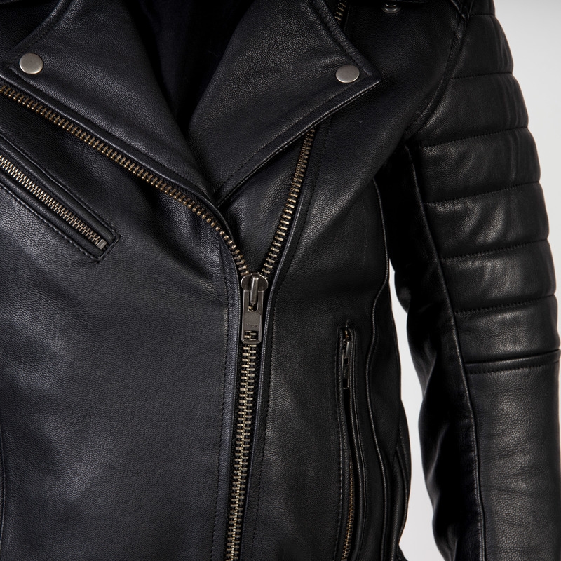 Γυναικείο Ozone Ramones Modern Black Motorcycle Jacket προσφορά
