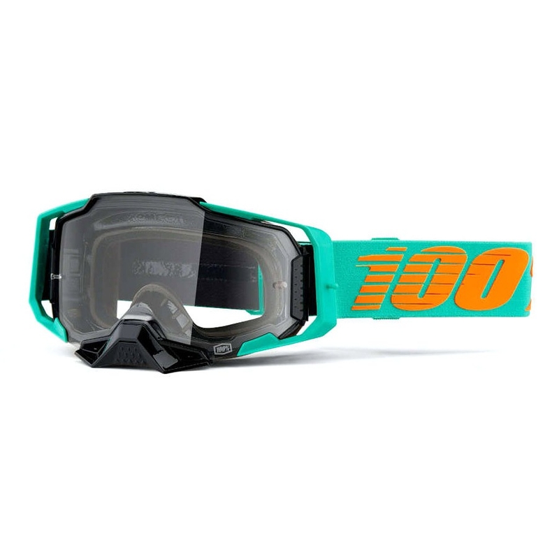Γυαλιά Motocross 100% ARMEGA Clark τυρκουάζ (διαφανές plexi)