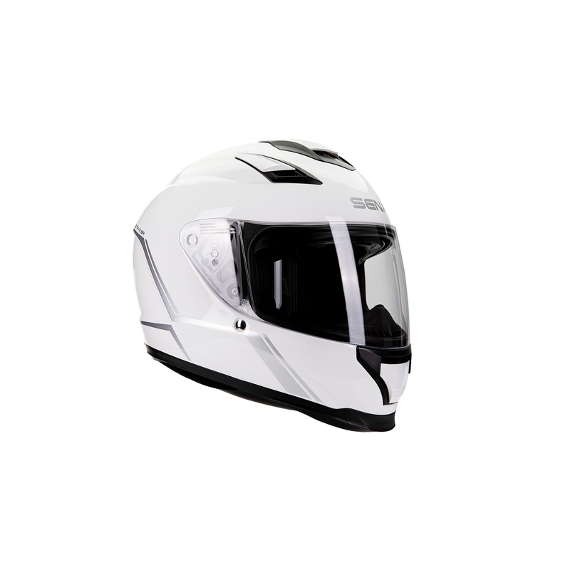 Κράνος μοτοσικλέτας full face με σετ ακουστικών Mesh SENA Stryker γυαλιστερό λευκό