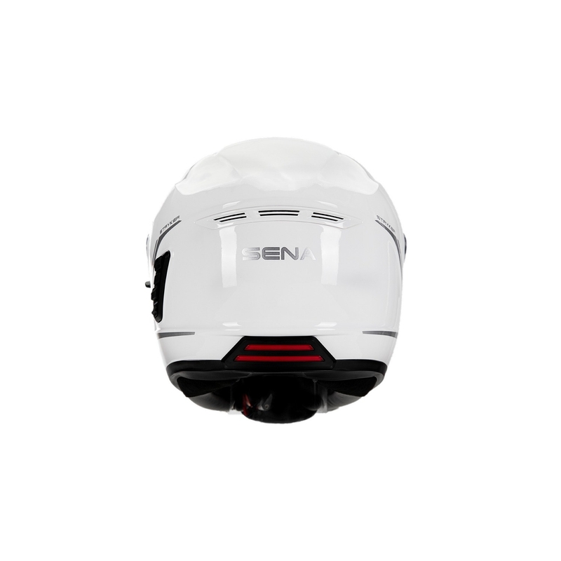 Κράνος μοτοσικλέτας full face με σετ ακουστικών Mesh SENA Stryker γυαλιστερό λευκό