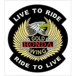 Patch Live to Ride Gold Wing - μεγάλο