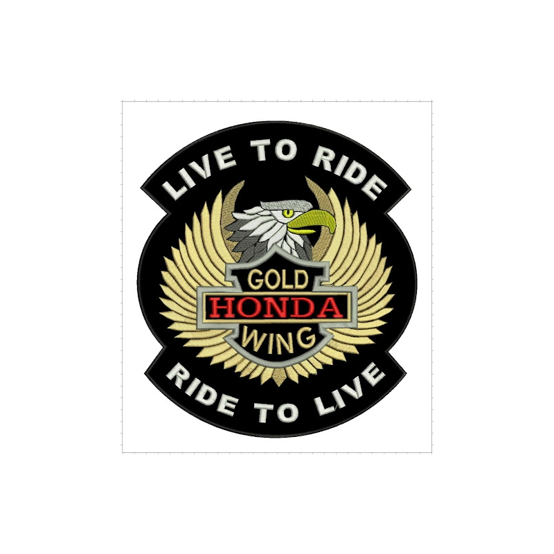 Patch Live to Ride Gold Wing - μεγάλο