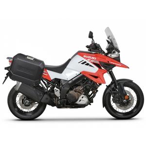 Kompletní sada bočních černých hliníkových kufrů SHAD TERRA BLACK 36L/36L , včetně montážní sady SHAD SUZUKI DL 1000 V-Strom/ DL 1050 V-Strom