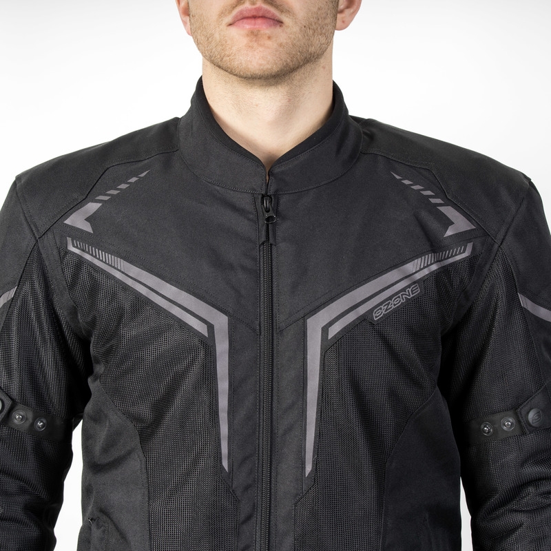 Ozone Flow Μαύρο μπουφάν μοτοσικλέτας προσφορά