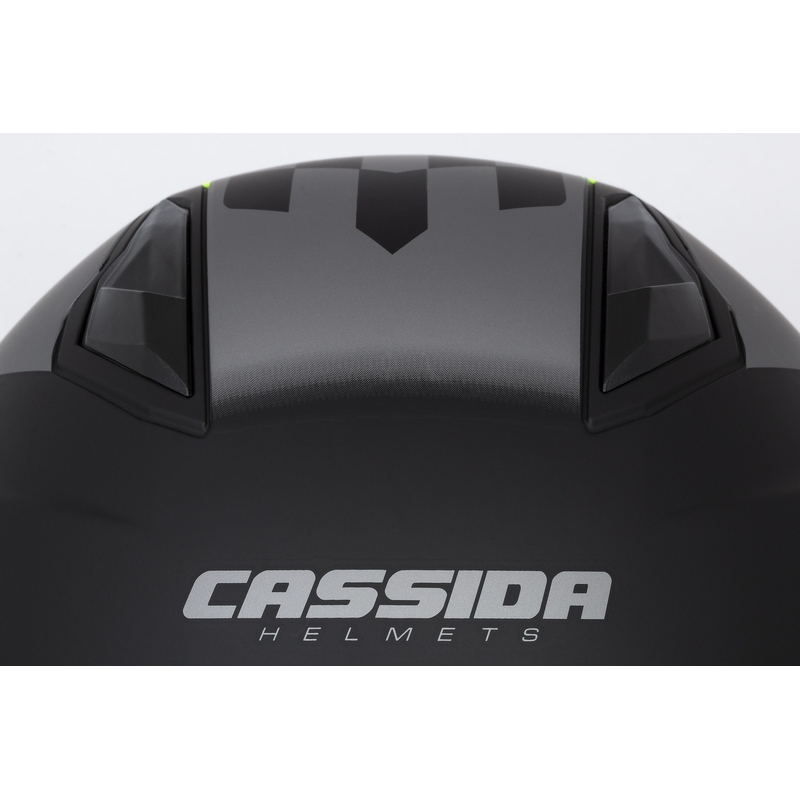 Cassida Jet Tech Roxor ανοιχτό κράνος μοτοσικλέτας μαύρο-γκρι-φλούο κίτρινο ματ προσφορά