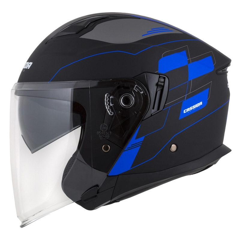 Cassida Jet Tech Roxor Black-Grey-Blue Matte Open κράνος μοτοσικλέτας