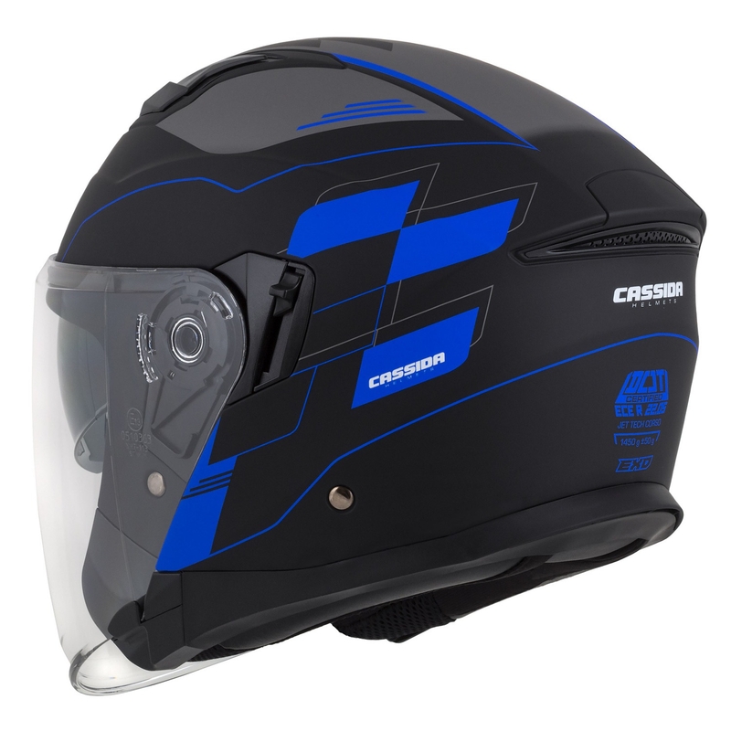 Cassida Jet Tech Roxor Black-Grey-Blue Matte Open κράνος μοτοσικλέτας