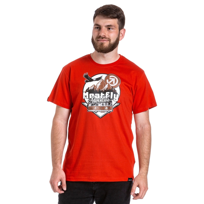 T-shirt Meatfly Mounty κόκκινο προσφορά